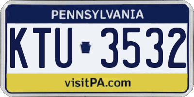 PA license plate KTU3532