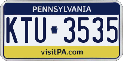PA license plate KTU3535