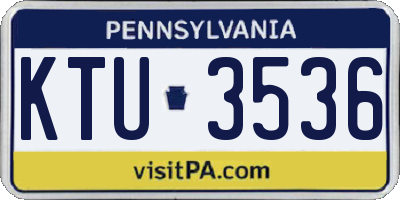 PA license plate KTU3536