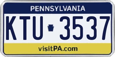 PA license plate KTU3537
