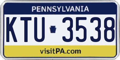 PA license plate KTU3538