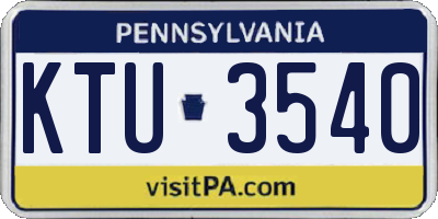 PA license plate KTU3540
