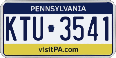 PA license plate KTU3541