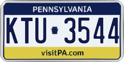 PA license plate KTU3544