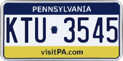 PA license plate KTU3545