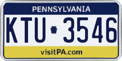 PA license plate KTU3546