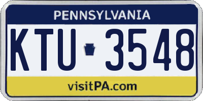 PA license plate KTU3548