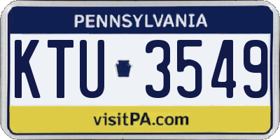 PA license plate KTU3549
