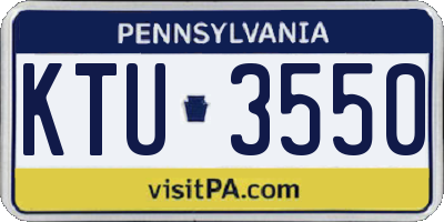 PA license plate KTU3550