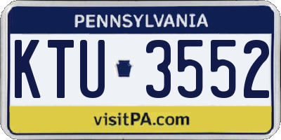 PA license plate KTU3552