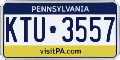PA license plate KTU3557