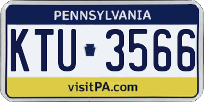PA license plate KTU3566