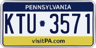 PA license plate KTU3571