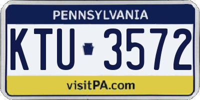 PA license plate KTU3572