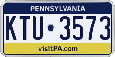 PA license plate KTU3573