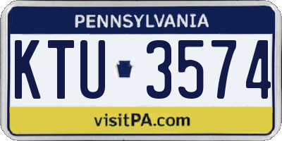 PA license plate KTU3574