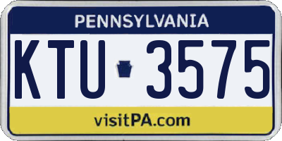 PA license plate KTU3575