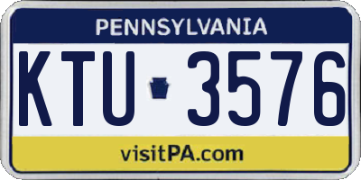 PA license plate KTU3576