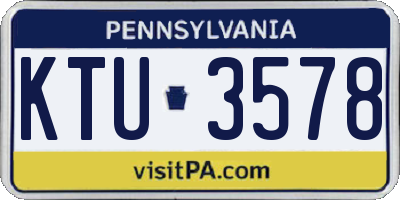 PA license plate KTU3578