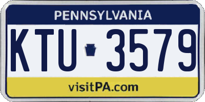 PA license plate KTU3579