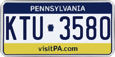 PA license plate KTU3580
