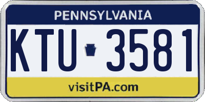 PA license plate KTU3581
