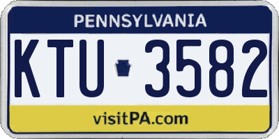 PA license plate KTU3582