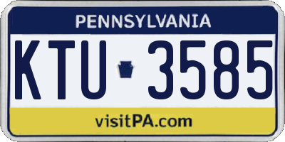 PA license plate KTU3585
