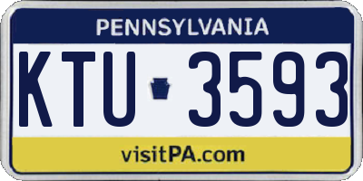 PA license plate KTU3593