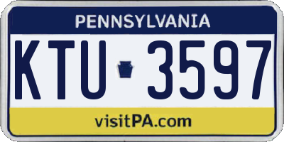 PA license plate KTU3597