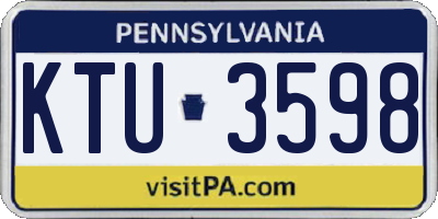 PA license plate KTU3598