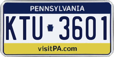 PA license plate KTU3601