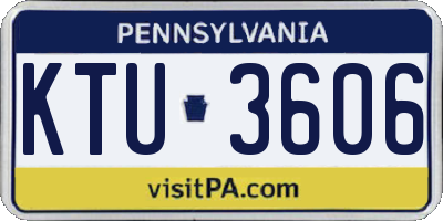 PA license plate KTU3606
