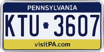 PA license plate KTU3607