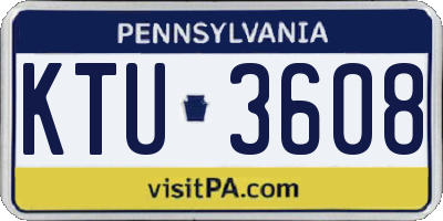 PA license plate KTU3608
