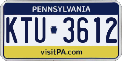 PA license plate KTU3612