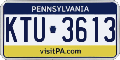 PA license plate KTU3613