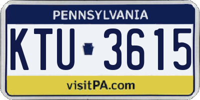 PA license plate KTU3615