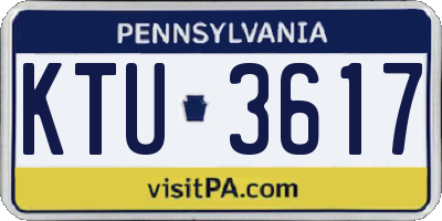 PA license plate KTU3617