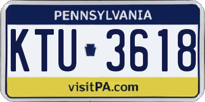 PA license plate KTU3618