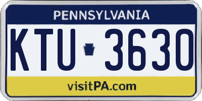 PA license plate KTU3630