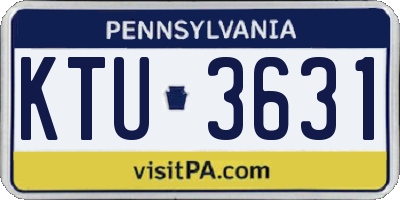 PA license plate KTU3631