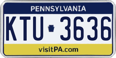 PA license plate KTU3636