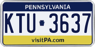 PA license plate KTU3637