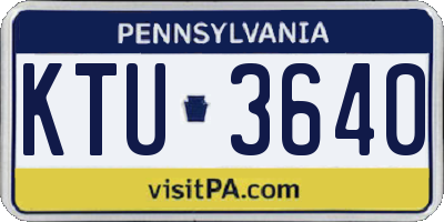 PA license plate KTU3640