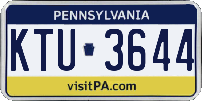 PA license plate KTU3644