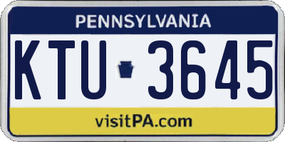 PA license plate KTU3645