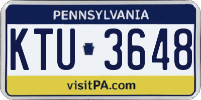 PA license plate KTU3648