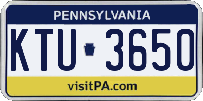 PA license plate KTU3650