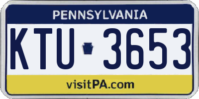 PA license plate KTU3653